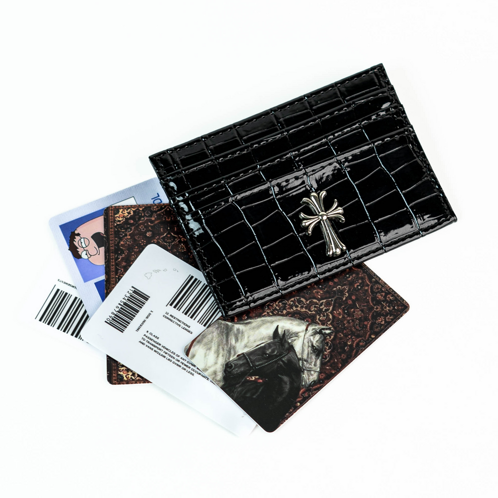 Croco Chrome Black Wallet – CASEXS Croco Chrome Black Wallet – CASEXS