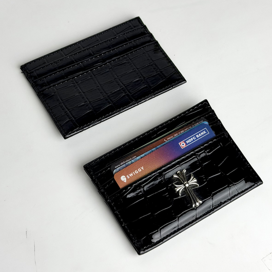 Croco Chrome Black Wallet – CASEXS Croco Chrome Black Wallet – CASEXS